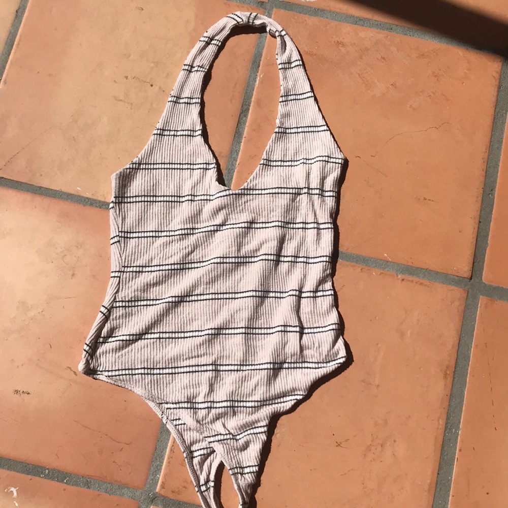 Striped body suit